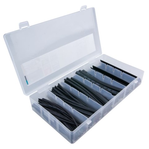 Zestaw rurek termokurczliwych 10 cm, 100 szt., czarne DPM