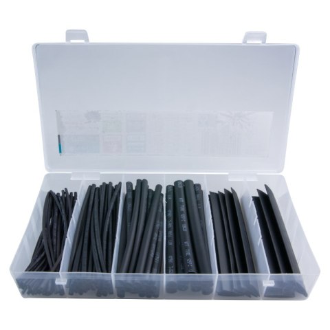 Zestaw rurek termokurczliwych 10 cm, 100 szt., czarne DPM