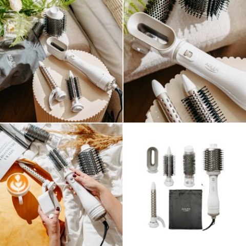 Adler Lokówko-Suszarka 5 w 1 - 1200W - 5 nasadek