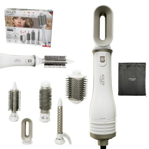 Adler Lokówko-Suszarka 5 w 1 - 1200W - 5 nasadek