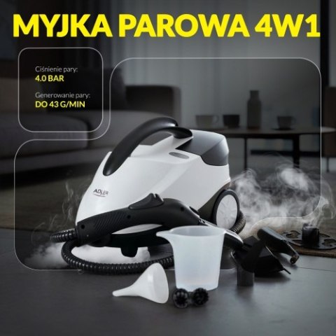 Adler Myjka parowa 4w1 | Mop parowy | Czyścik do tapicerki | Myjka do szyb |