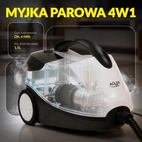 Adler Myjka parowa 4w1 | Mop parowy | Czyścik do tapicerki | Myjka do szyb |