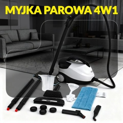 Adler Myjka parowa 4w1 | Mop parowy | Czyścik do tapicerki | Myjka do szyb |
