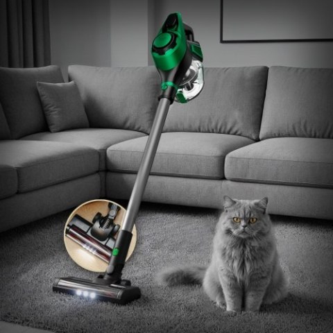 Adler Odkurzacz pionowy przewodowy z elektroszczotką LED | Siła ssania 15 000 Pa | Filtr HEPA 13