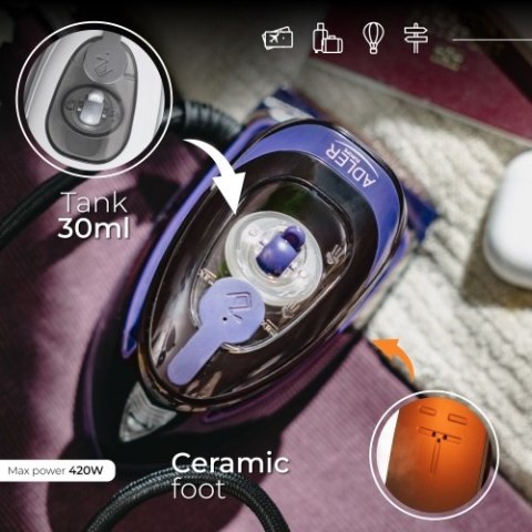 Adler Parowe żelazko turystyczne