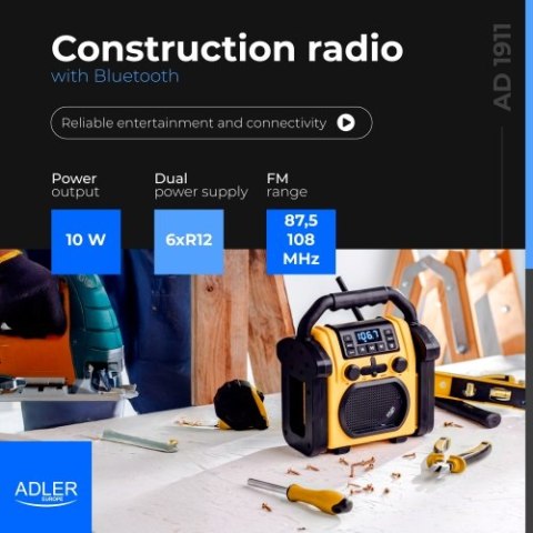 Adler Radio budowlane z Bluetooth - IPX 54