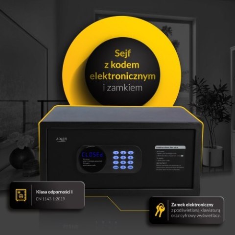 Adler Sejf z kodem elektronicznym i zamkiem
