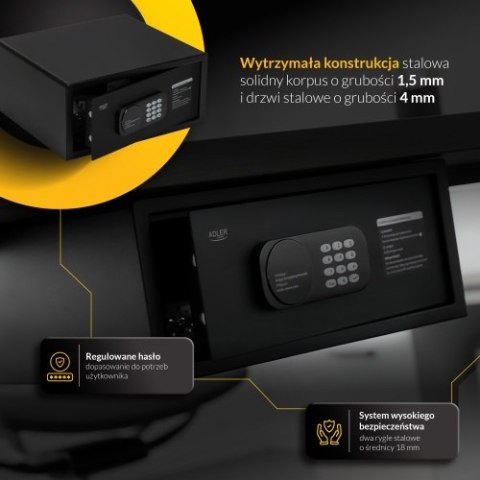 Adler Sejf z kodem elektronicznym i zamkiem