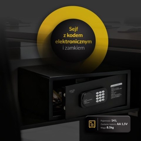 Adler Sejf z kodem elektronicznym i zamkiem