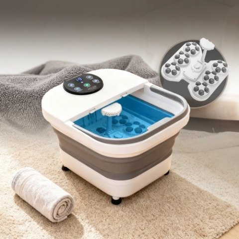 Adler Składany hydromasażer do stóp z masażem mechanicznym, podgrzewaniem wody i panelem LED