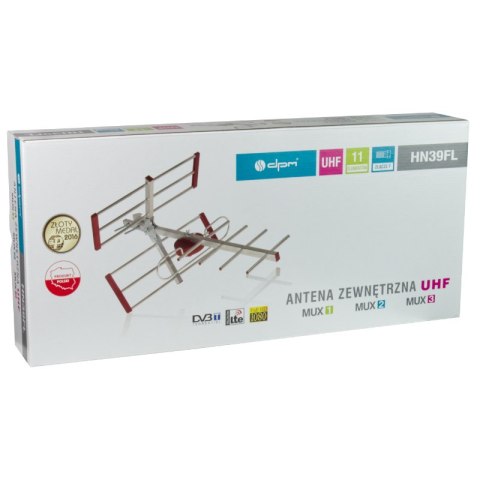 Antena kierunkowa DVB-T / DVB-T2 DPM HN39FL z filtrem LTE, 11 el., bez wzmacniacza DPM