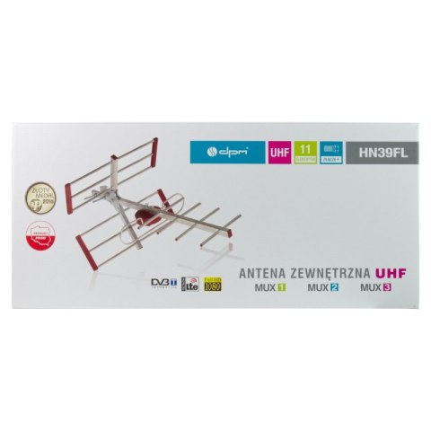 Antena kierunkowa DVB-T / DVB-T2 DPM HN39FL z filtrem LTE, 11 el., bez wzmacniacza DPM