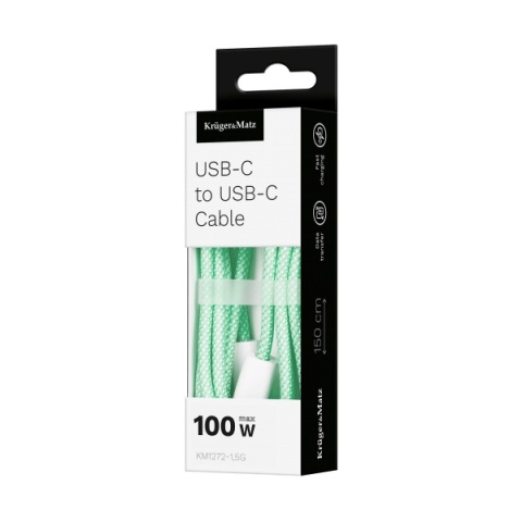 Kabel USB typu C - USB typu C 100 W 1,5 m zielony