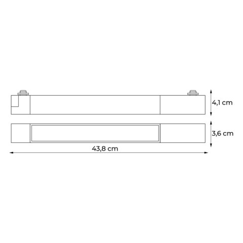 Lampa szynowa LED liniowa, 20 W, 2020 lm, 4000 K, czarna, X-LINE DPM