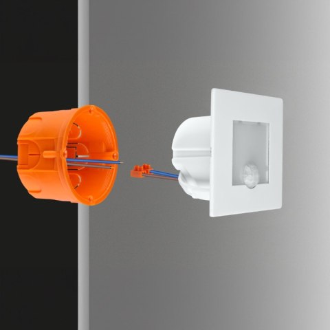 Oprawa schodowa LED z czujnikiem ruchu, kwadratowa, biała DPM