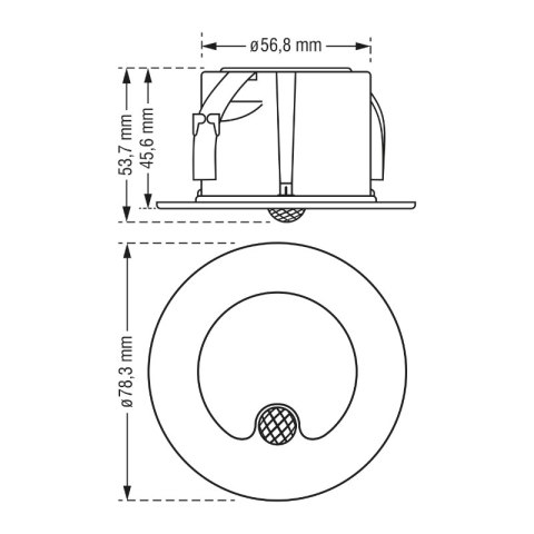 Oprawa schodowa LED z czujnikiem ruchu, okrągła, biała DPM