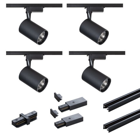 Oświetlenie szynowe - zestaw 4 x 5 W, czarny, X-LINE DPM