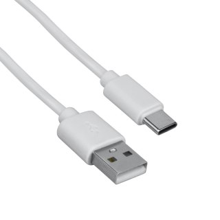 Przewód USB A - C, biały, 1 m