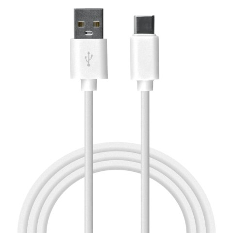 Przewód USB A - C, biały, 1 m
