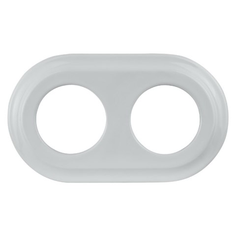 Ramka podwójna ceramiczna, VINTAGE, biała