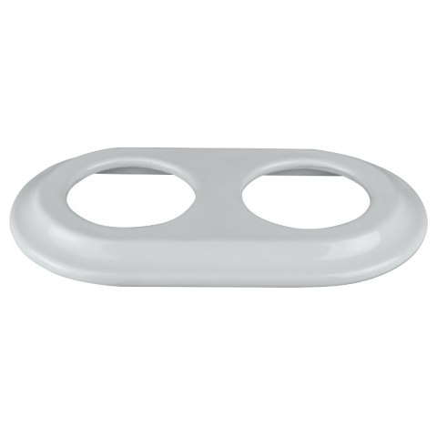 Ramka podwójna ceramiczna, VINTAGE, biała