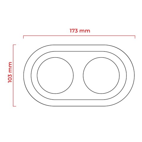 Ramka podwójna ceramiczna, VINTAGE, biała