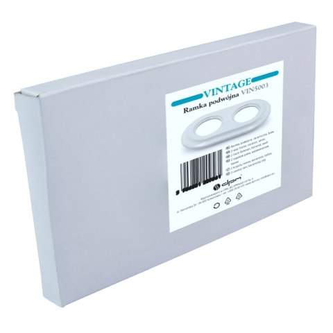 Ramka podwójna ceramiczna, VINTAGE, biała