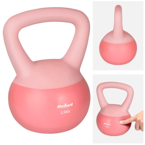 Soft Kettlebell miękki winylowy 2.5kg REBEL ACTIVE