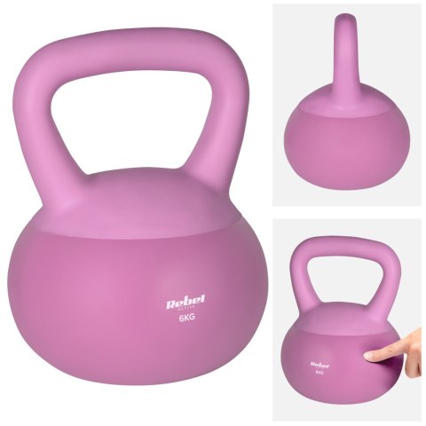 Soft Kettlebell miękki winylowy 6kg REBEL ACTIVE