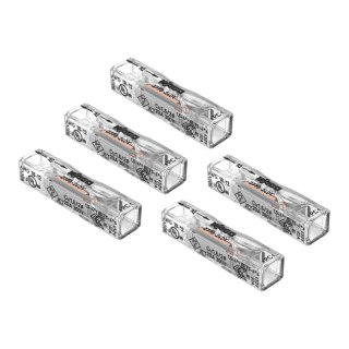 Szybkozłączka instalacyjna drut 2 x 0,5-2,5 mm2, 5 szt., WAGO