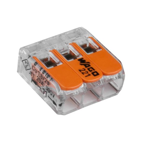 Szybkozłączka instalacyjna linka 3 x 4 mm2, 5 szt., WAGO