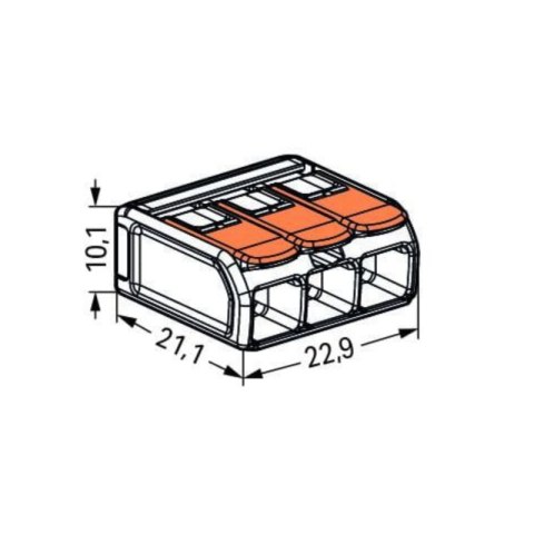 Szybkozłączka instalacyjna linka 3 x 4 mm2, 5 szt., WAGO