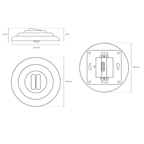Włącznik podwójny ceramiczny podtynkowy, VINTAGE, biały