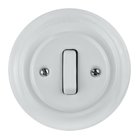 Włącznik pojedynczy ceramiczny podtynkowy, VINTAGE, biały