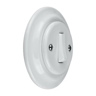 Włącznik pojedynczy ceramiczny podtynkowy, VINTAGE, biały