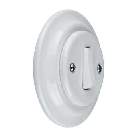 Włącznik pojedynczy ceramiczny podtynkowy, VINTAGE, biały