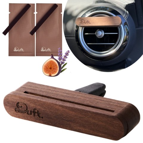 Zapach do samochodu DUFT Spinney - drewniany dyfuzor na kratkę +2 wkłady