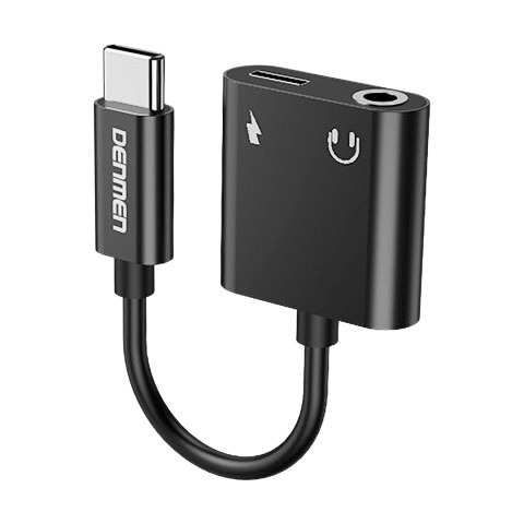 Adapter przejściówka USB typu C -> Jack + USB typu C (ładowanie)