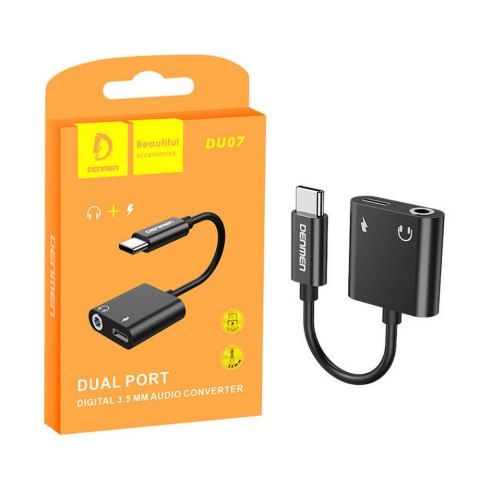Adapter przejściówka USB typu C -> Jack + USB typu C (ładowanie)