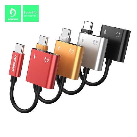Adapter przejściówka USB typu C -> Jack + USB typu C (ładowanie)