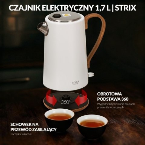 Adler Czajnik elektryczny 1,7 L | STRIX | Automatyczne wyłączanie