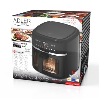 Adler Frytkownica beztłuszczowa 8,0 L | 9 programów | Air Fryer z LED i oświetleniem |