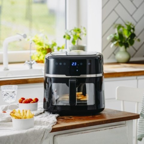 Adler Frytkownica beztłuszczowa 8,0 L | 9 programów | Air Fryer z LED i oświetleniem |