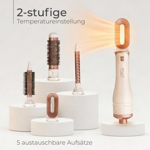 Adler Lokówko-Suszarka 5 w 1 - 1200W - 5 nasadek