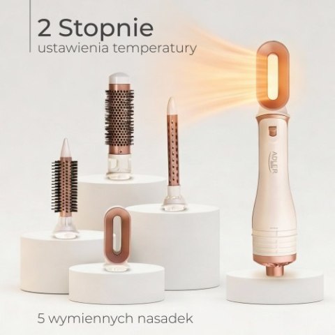 Adler Lokówko-Suszarka 5 w 1 - 1200W - 5 nasadek