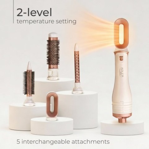 Adler Lokówko-Suszarka 5 w 1 - 1200W - 5 nasadek