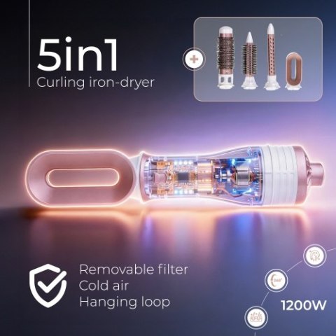 Adler Lokówko-Suszarka 5 w 1 - 1200W - 5 nasadek