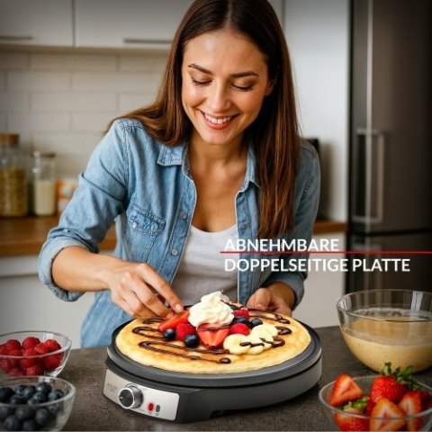 Adler Naleśnikarka dwustronna elektryczna 30 cm | 2 in 1 | Powłoka nieprzywierająca