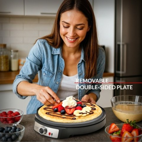 Adler Naleśnikarka dwustronna elektryczna 30 cm | 2 in 1 | Powłoka nieprzywierająca