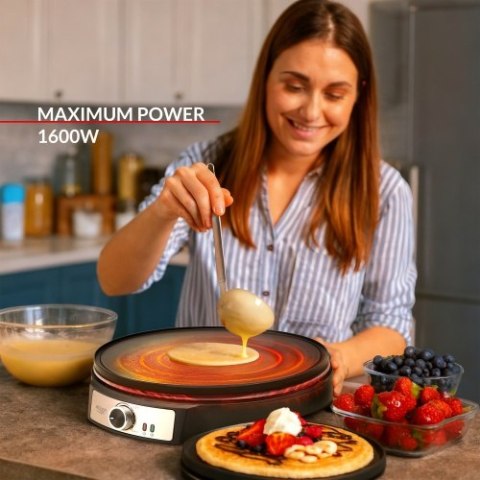 Adler Naleśnikarka dwustronna elektryczna 30 cm | 2 in 1 | Powłoka nieprzywierająca